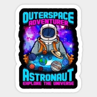 Outer Space Adventurer Astronaut Explore The Universe Sticker